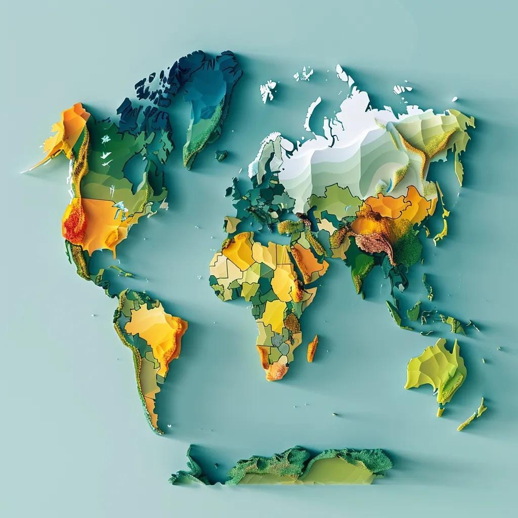 World map highlighting regional variations in green hydrogen production costs